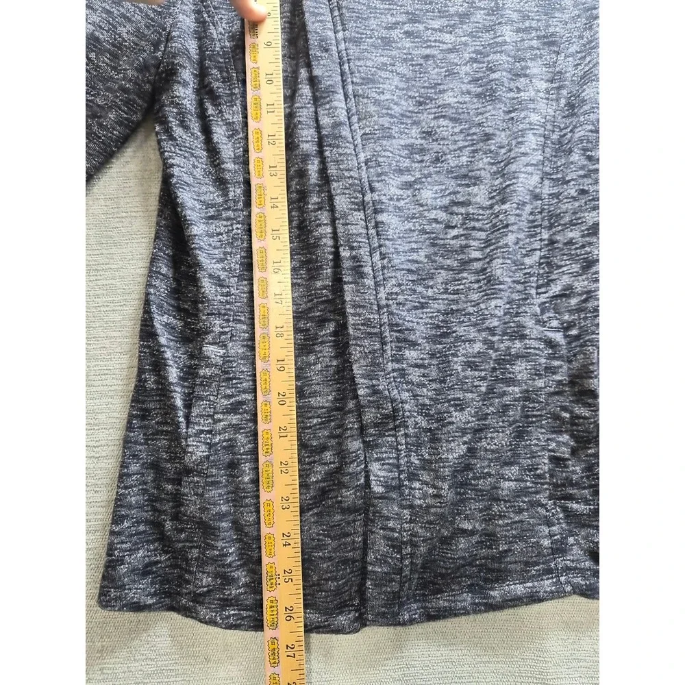 G.H. Bass & Co. Cardigan Sweater Womens Small Heather Gray Wrap Front Full Zip